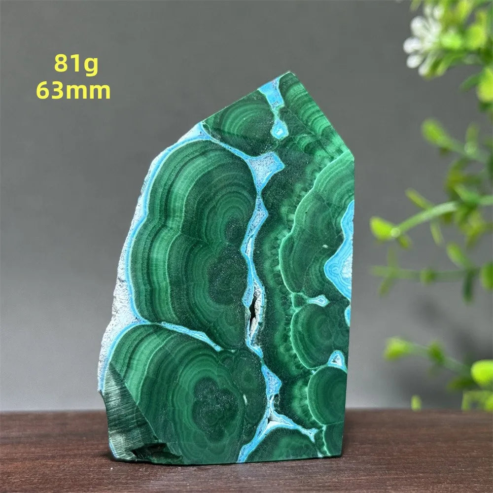 Tour de chrysocolle bleue naturelle, obélisque de forme libre, pierre brute, spécimen minéral, guérison Reiki, méditation, sorcellerie, décoration intérieure