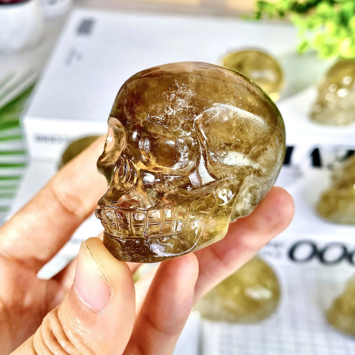 HQ Citrine Skull Carving