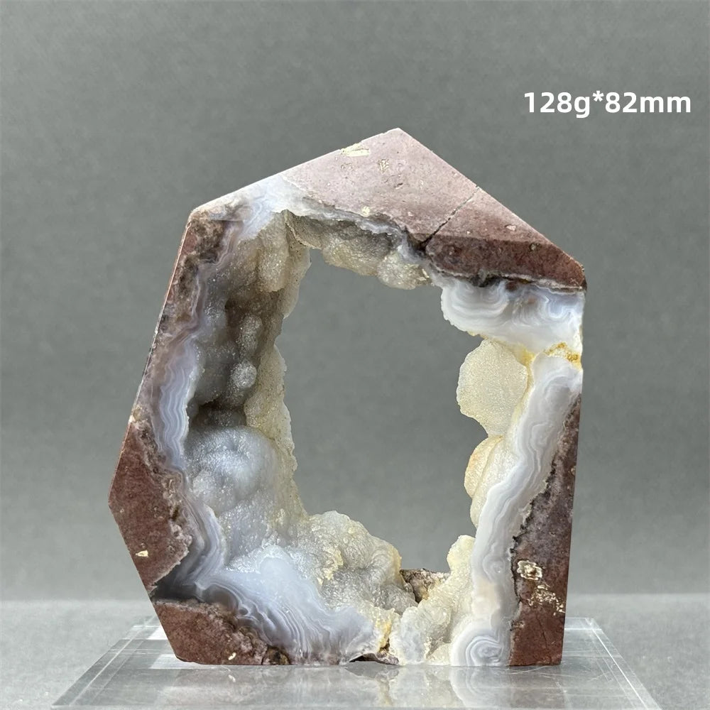 Natural Druzy Geode Fairy Window Tower