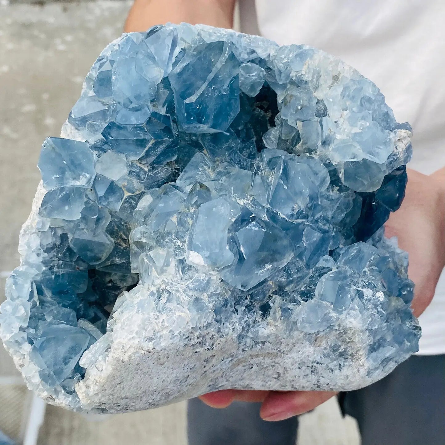HUGE Natural Blue Celestite Geode (900 - 1600 grams)