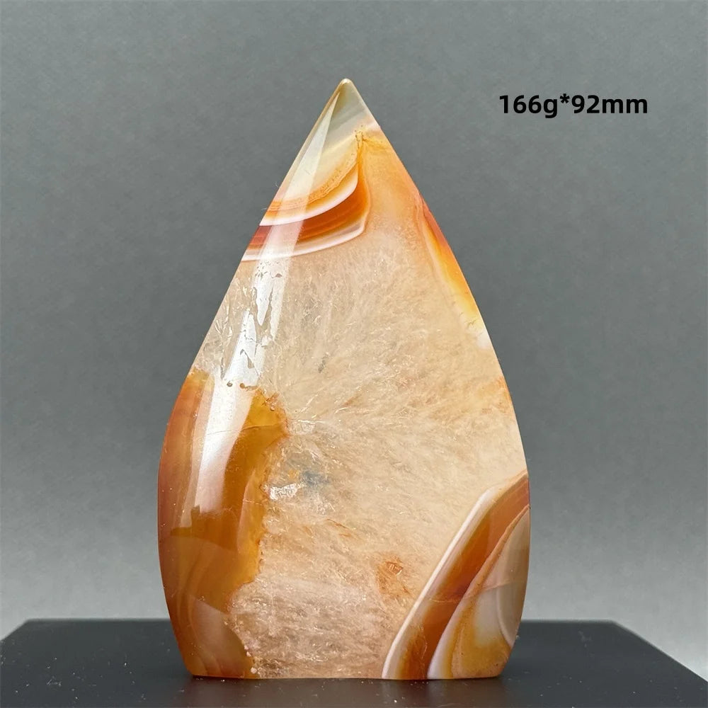 Natural Caramel Carnelian Agate Freeform Torch