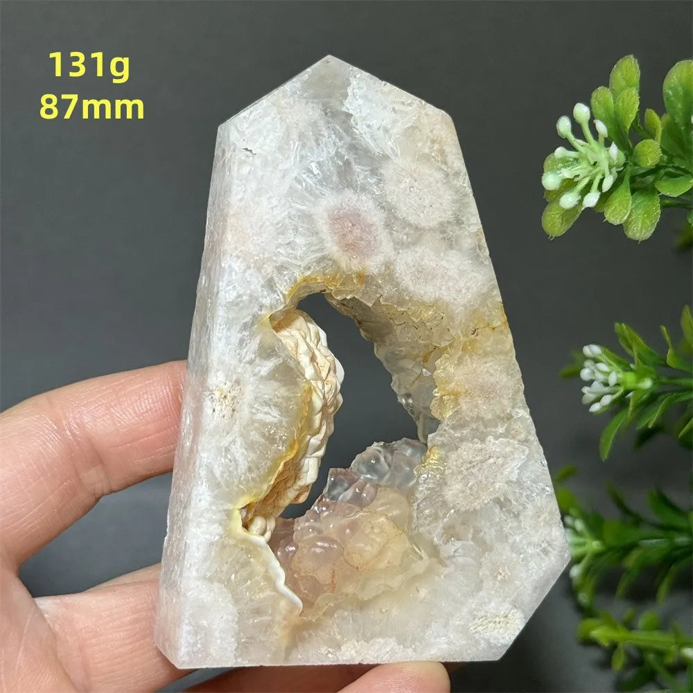 HQ Pink Amethyst Flower Agate Tower