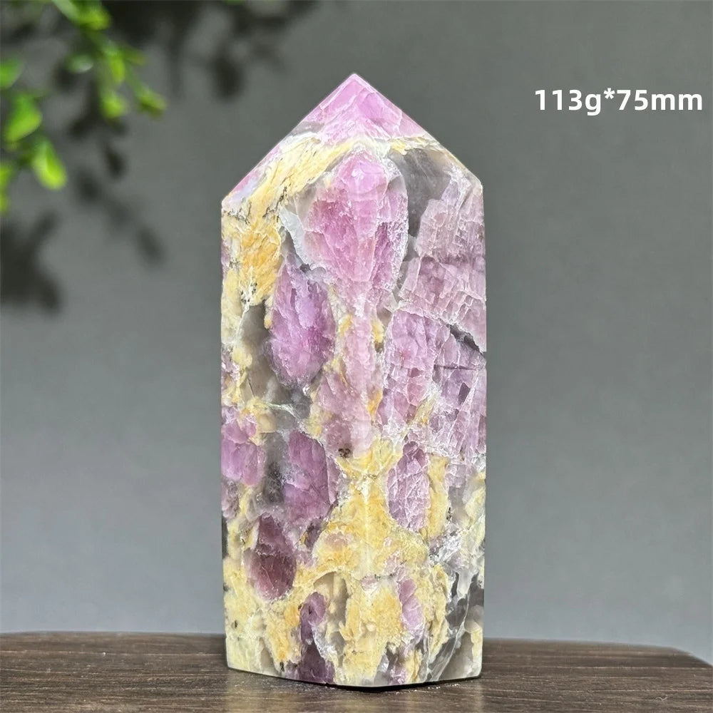 Natural Plum Blossom Tourmaline Obelisk