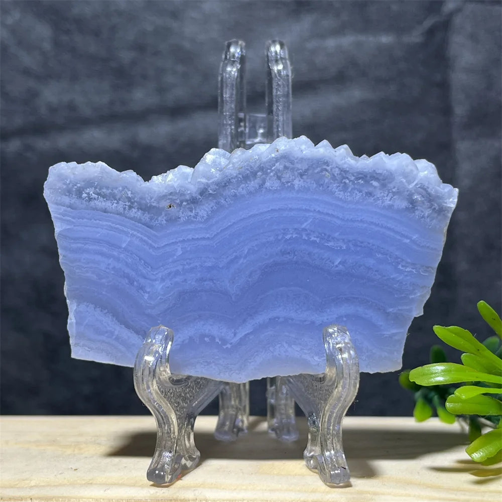 Natural Blue Lace Agate Slab (With Stand)