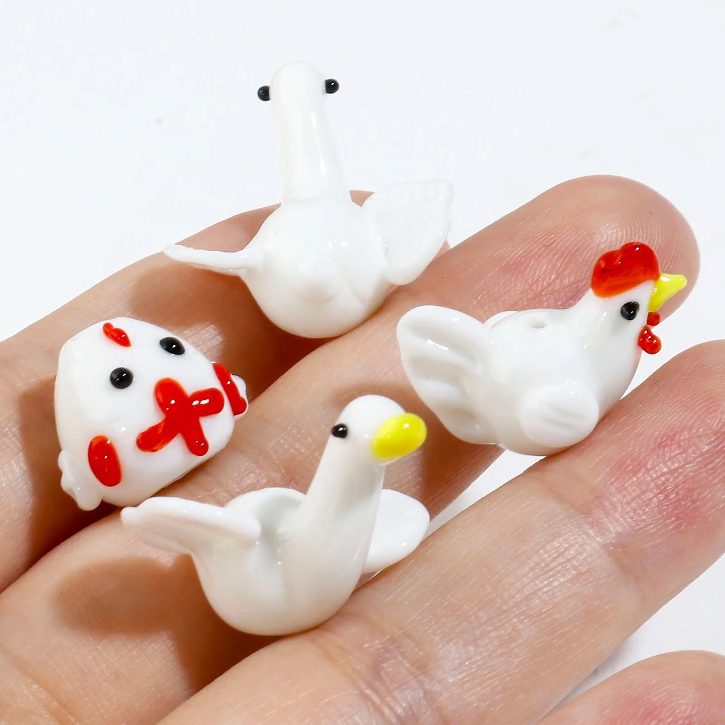 2pcs Panda Lampwork Glass Beads (14mm)
