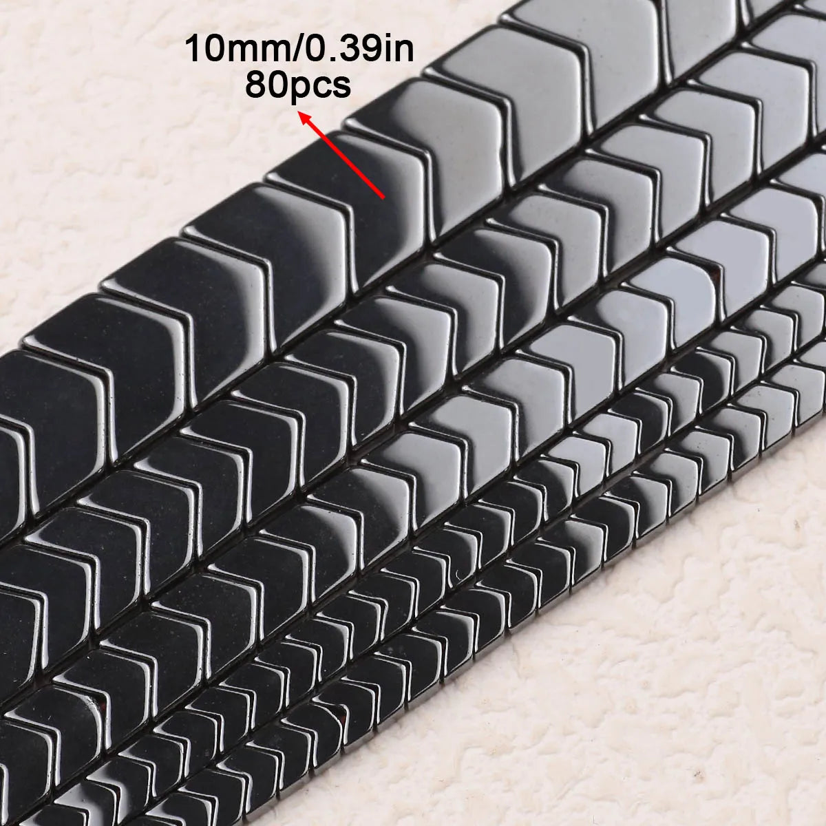 Black Hematite V-Shape Magnetic Bead Strand