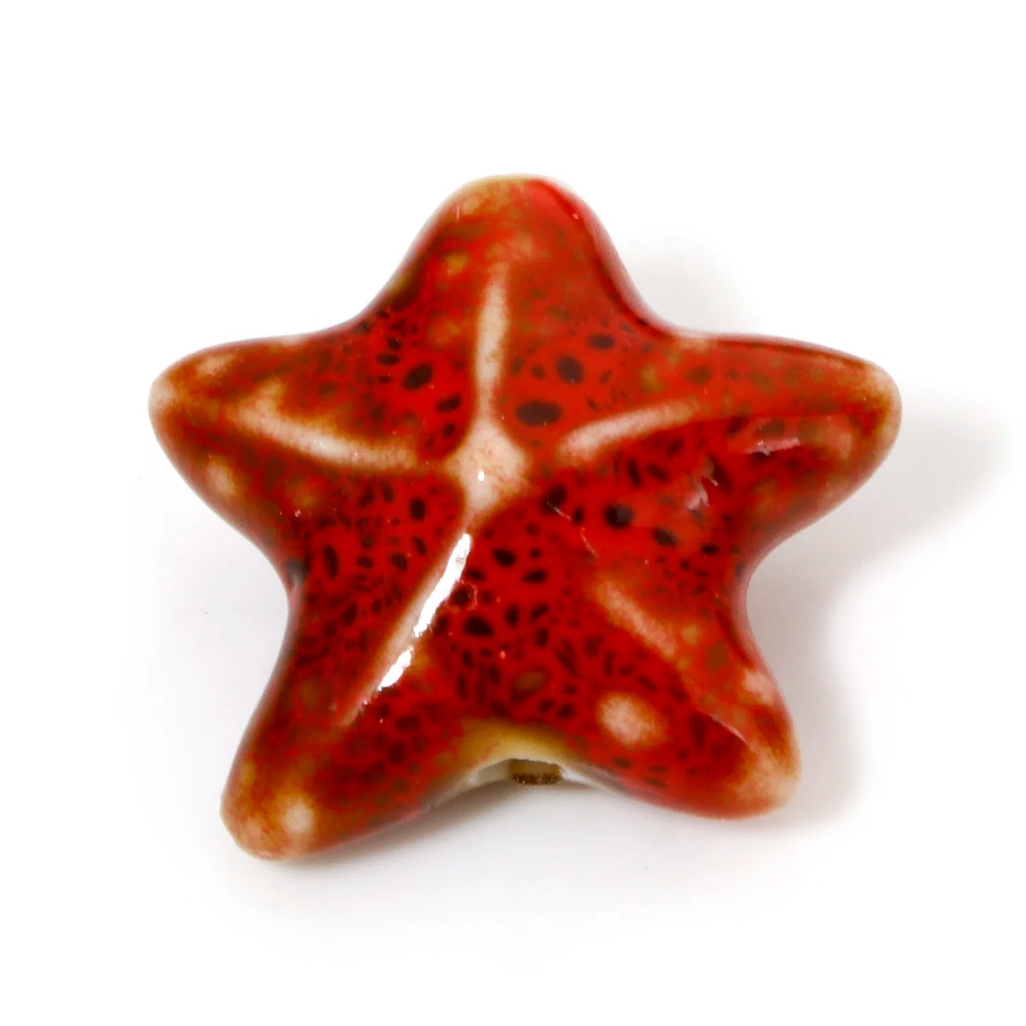 10 PCs Ceramic Starfish Beads (22mm x 19mm)