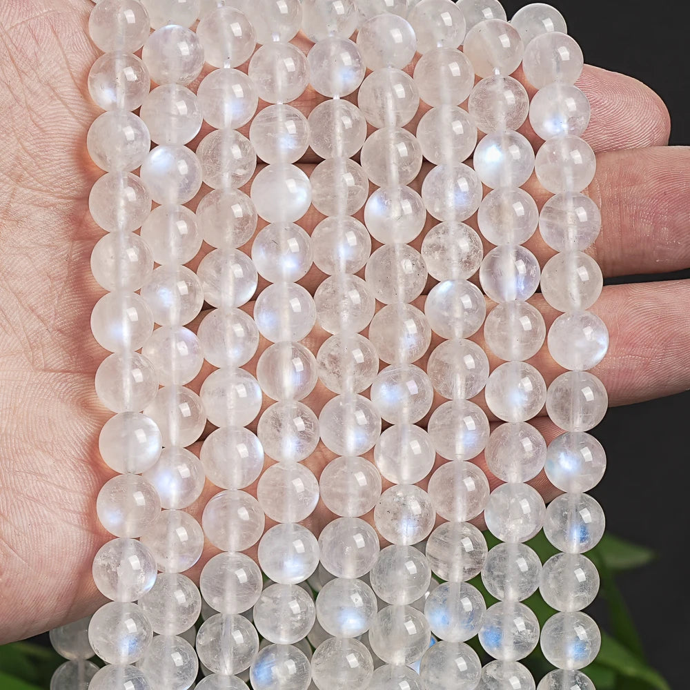 HQ Natural Rainbow Moonstone Bead Strand (8mm, 49pcs)