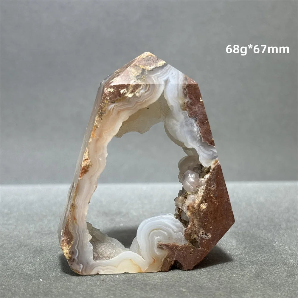 Natural Druzy Geode Fairy Window Tower