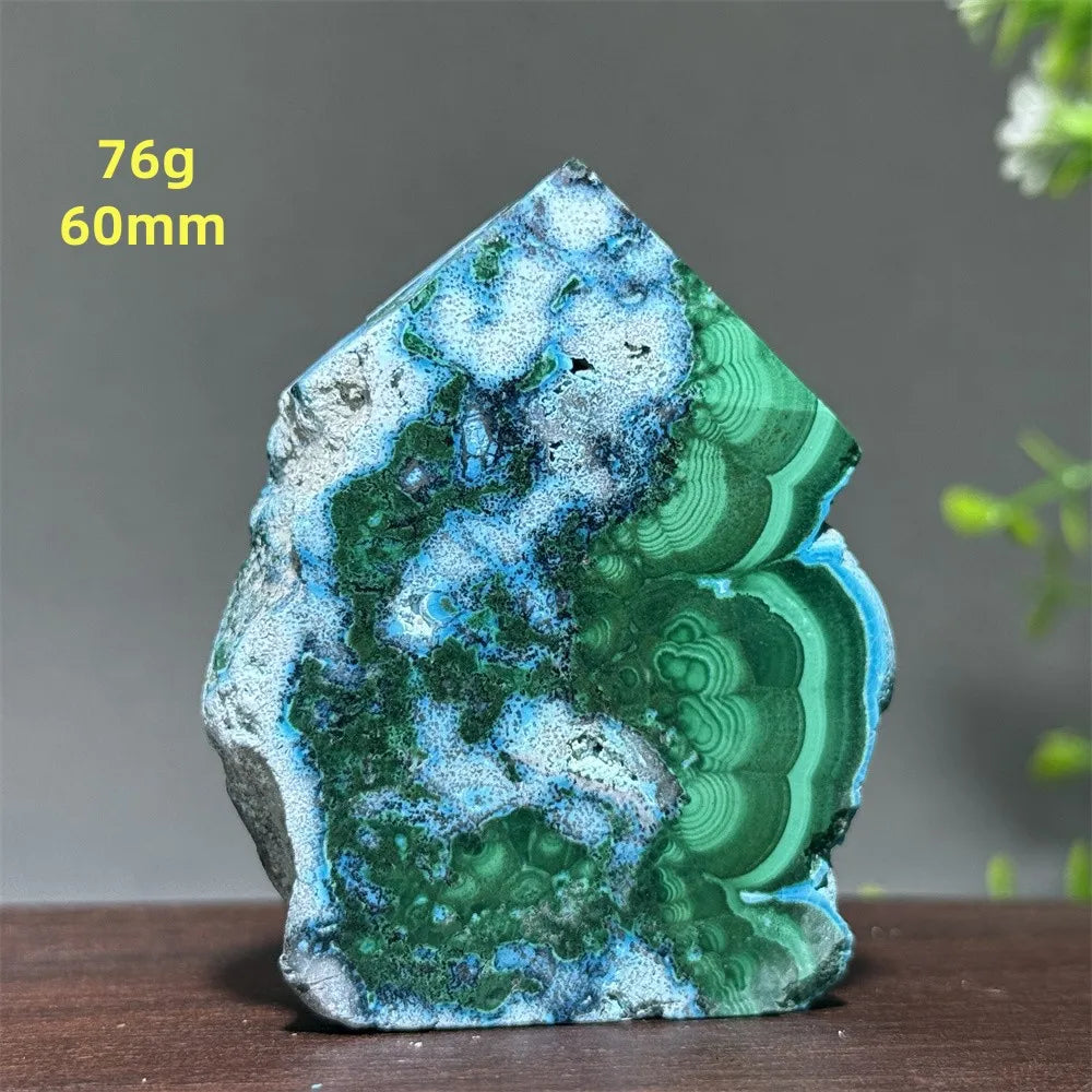Tour de chrysocolle bleue naturelle, obélisque de forme libre, pierre brute, spécimen minéral, guérison Reiki, méditation, sorcellerie, décoration intérieure