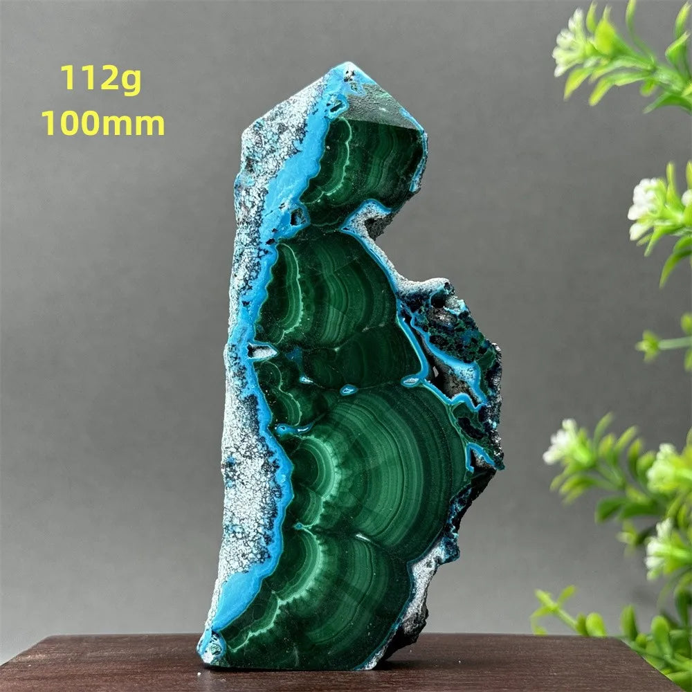 Tour de chrysocolle bleue naturelle, obélisque de forme libre, pierre brute, spécimen minéral, guérison Reiki, méditation, sorcellerie, décoration intérieure