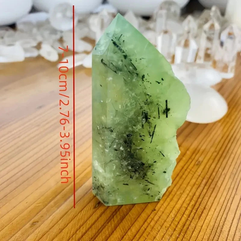 Natural Prehnite Semi-Freeform Specimen Tower