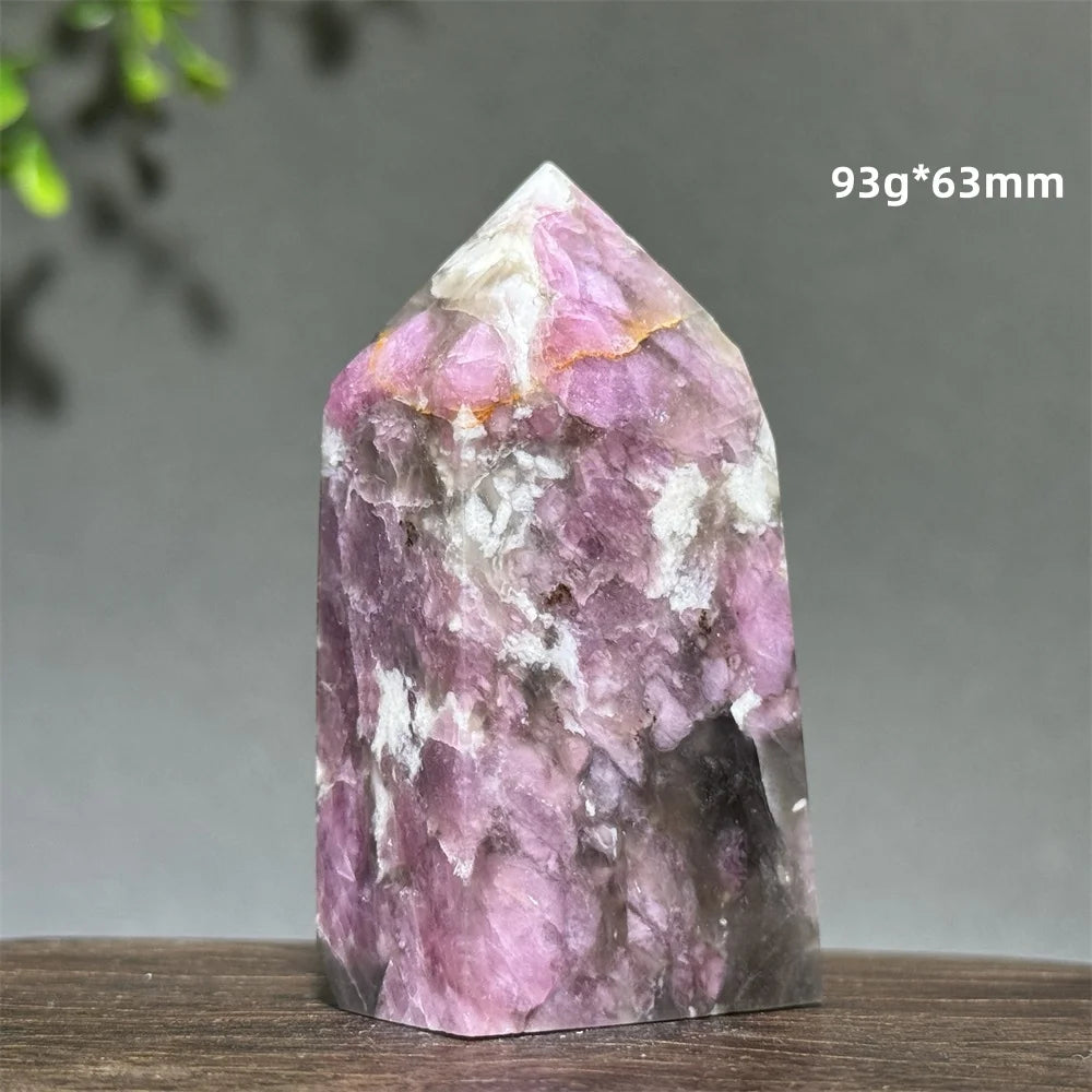 Natural Plum Blossom Tourmaline Obelisk