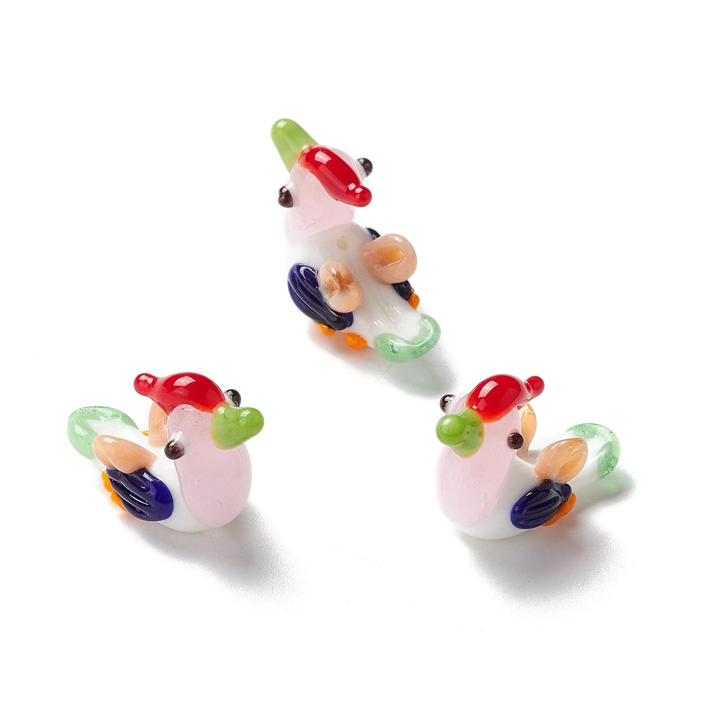 5pcs Handmade Glass Lampwork Chicken Beads