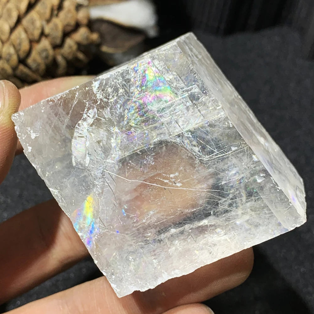 Natural Rainbow Calcite Cube