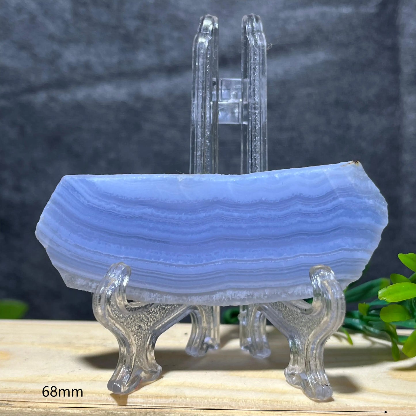 Natural Blue Lace Agate Slab (With Stand)