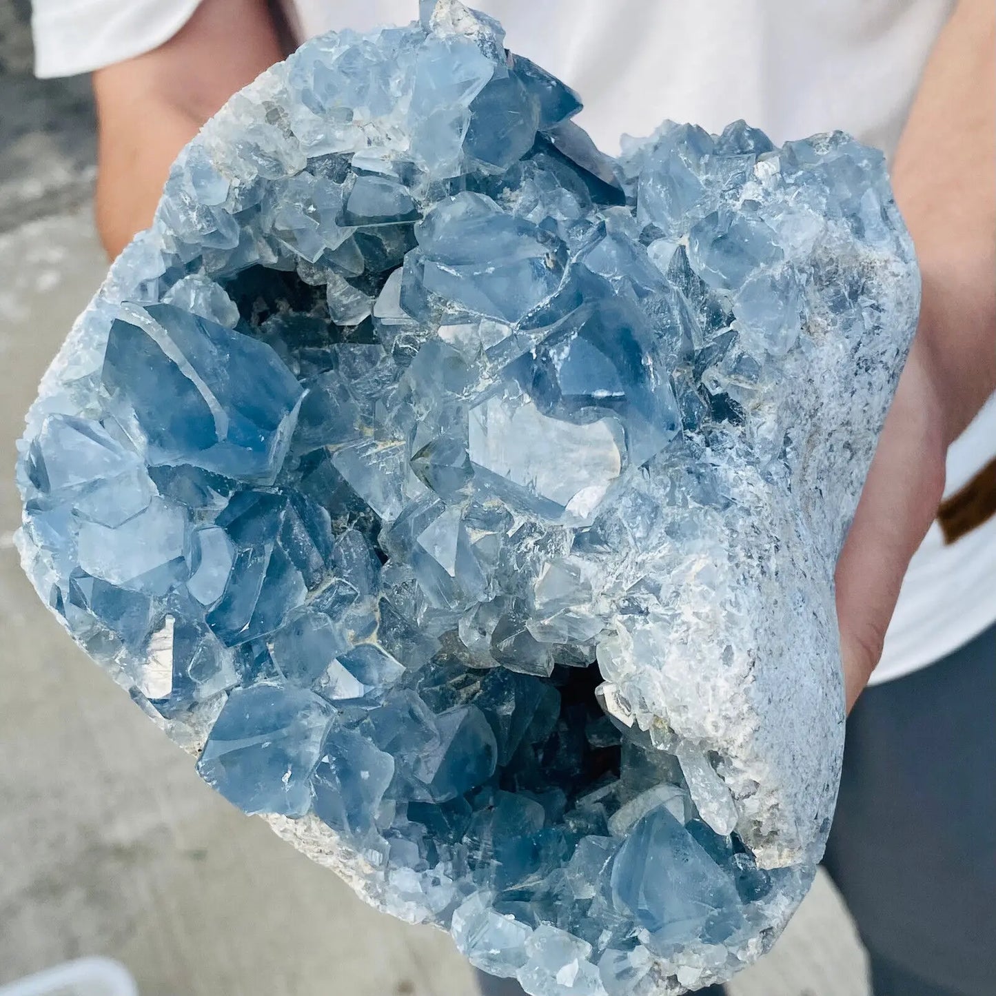 HUGE Natural Blue Celestite Geode (900 - 1600 grams)