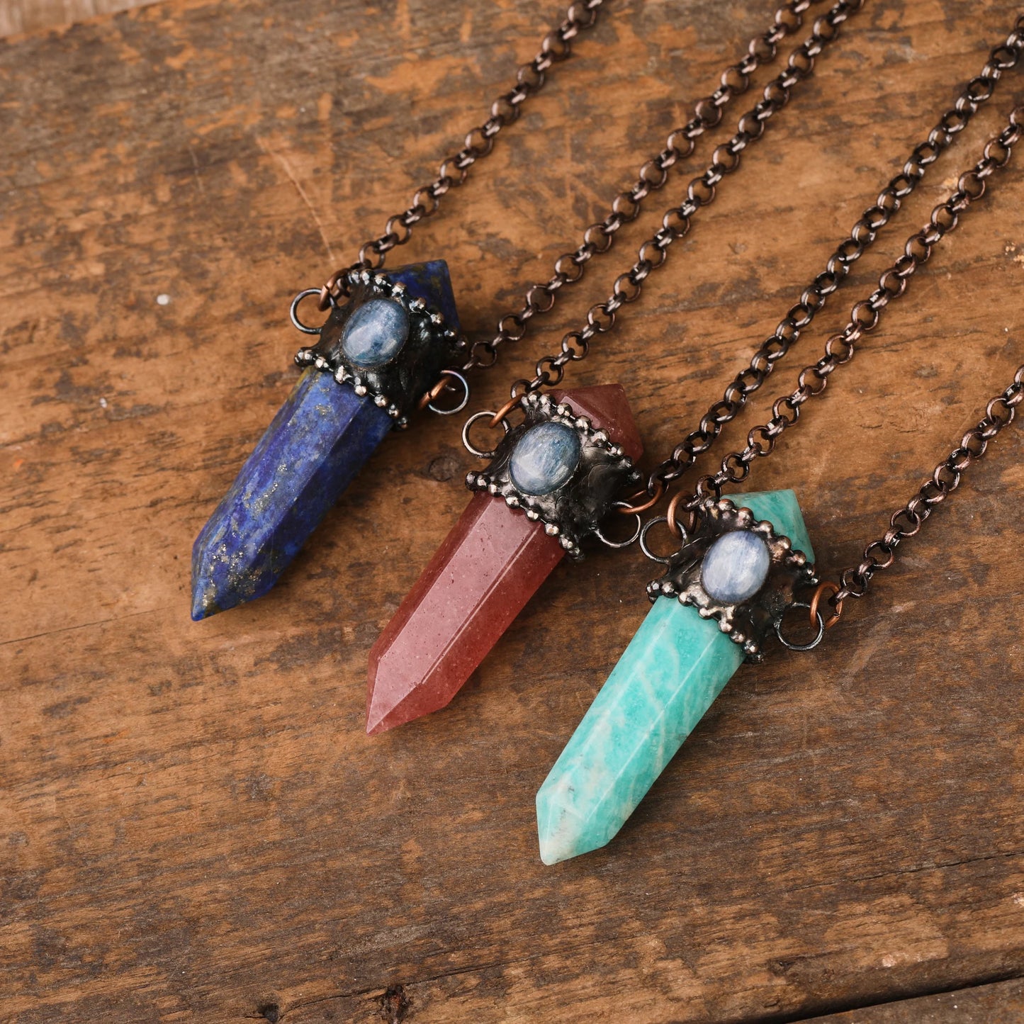 Bronze Gemstone Point Pendant