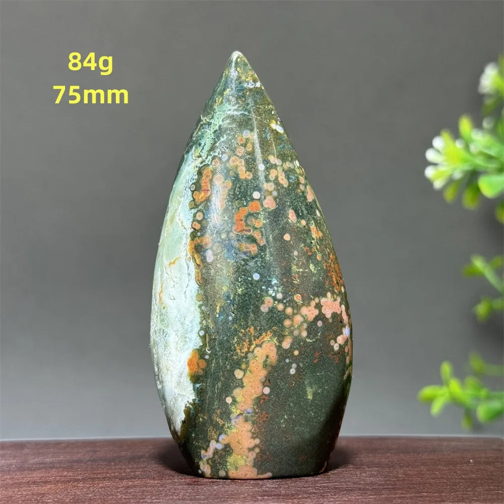 Natural Marine Jasper Free-Form Torch