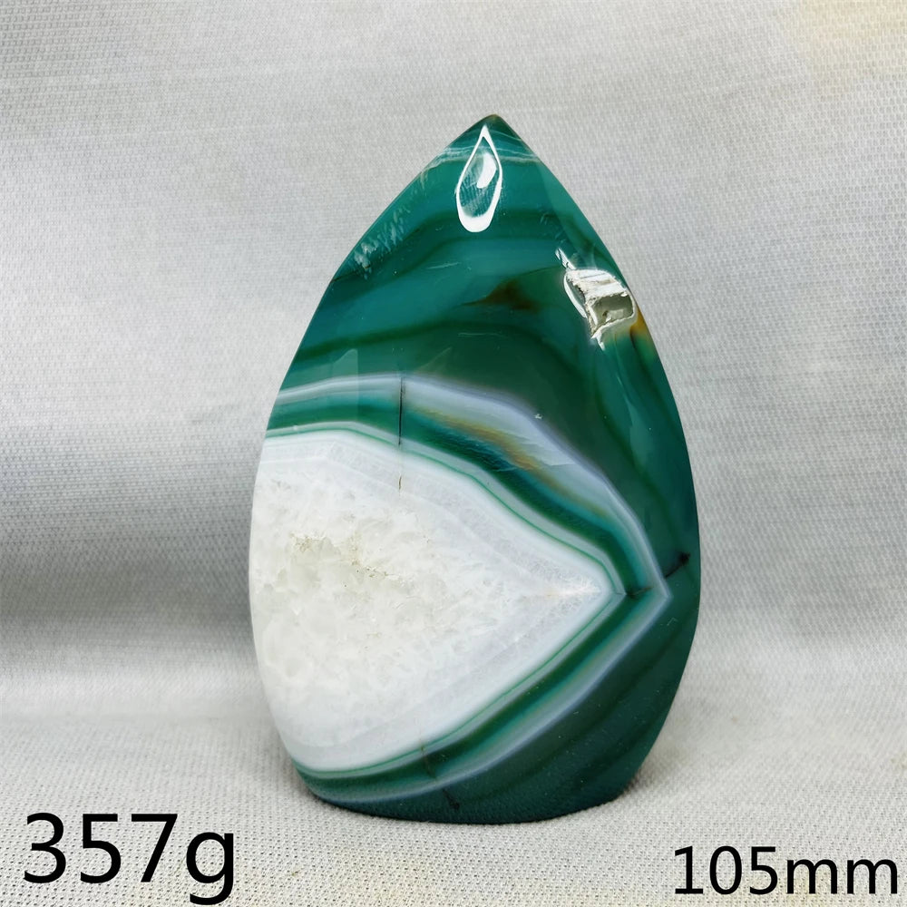 Green Cherry Blossom Agate Free Form Teardrop