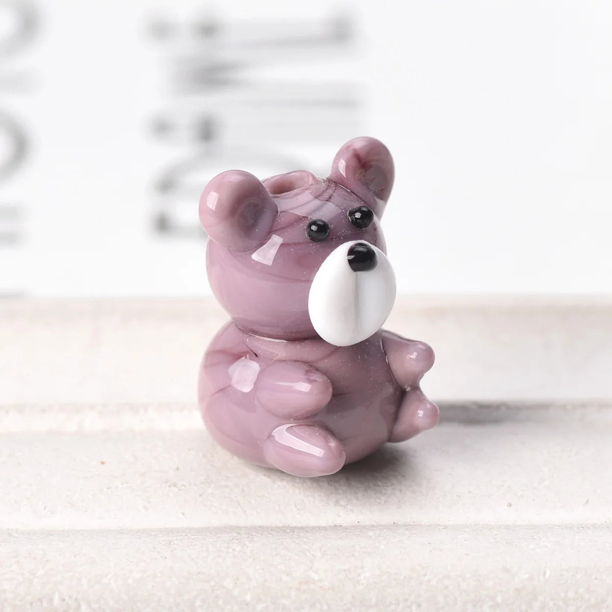 2pcs Bear Handmade Lampwork Glass Beads (15x20mm)