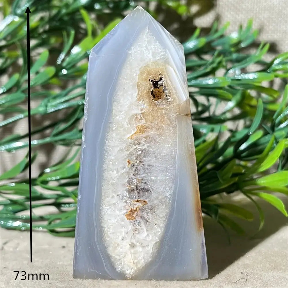 Natural Carnelian Agate Druzy Flat Tower