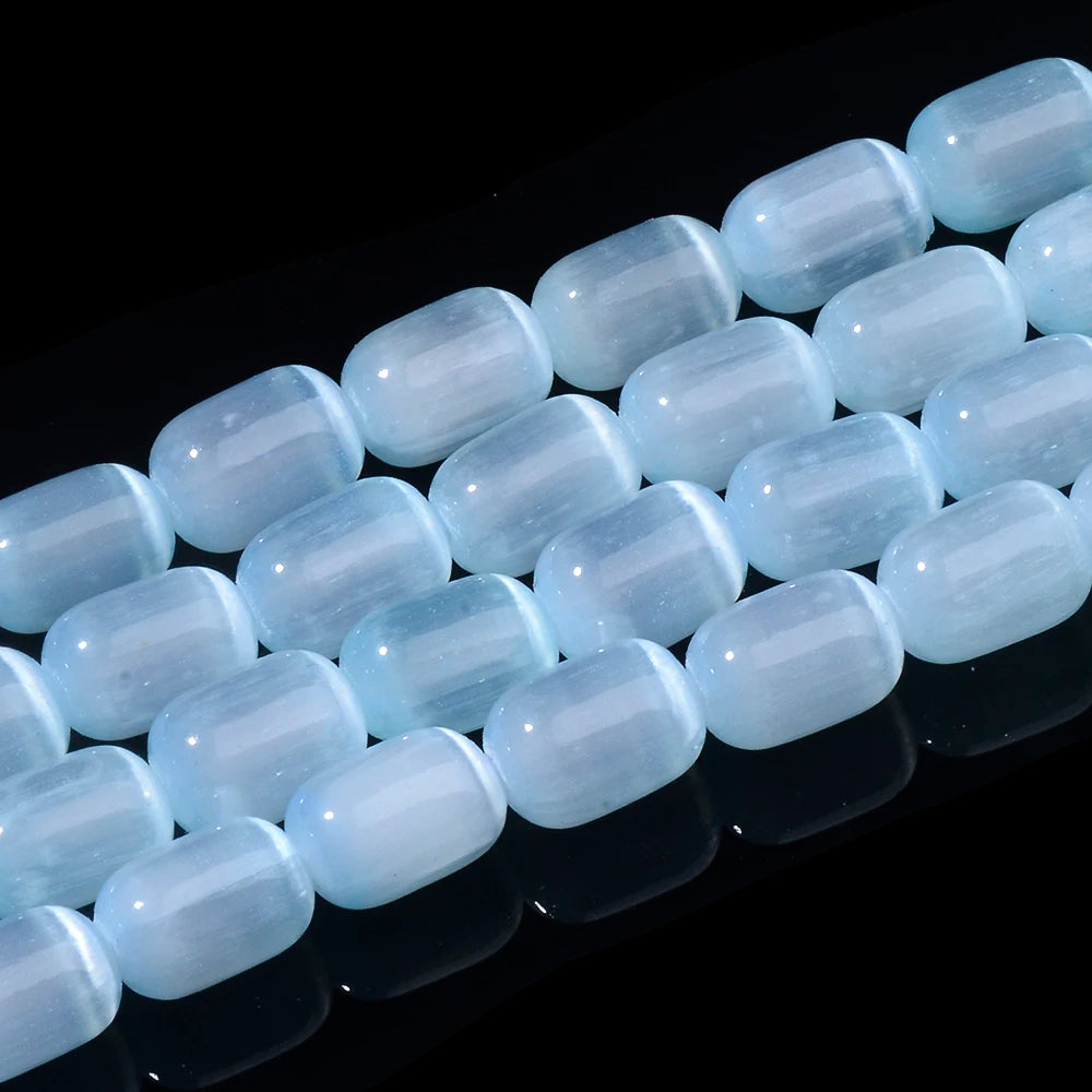 Natural Rainbow Selenite Cylinder Beads