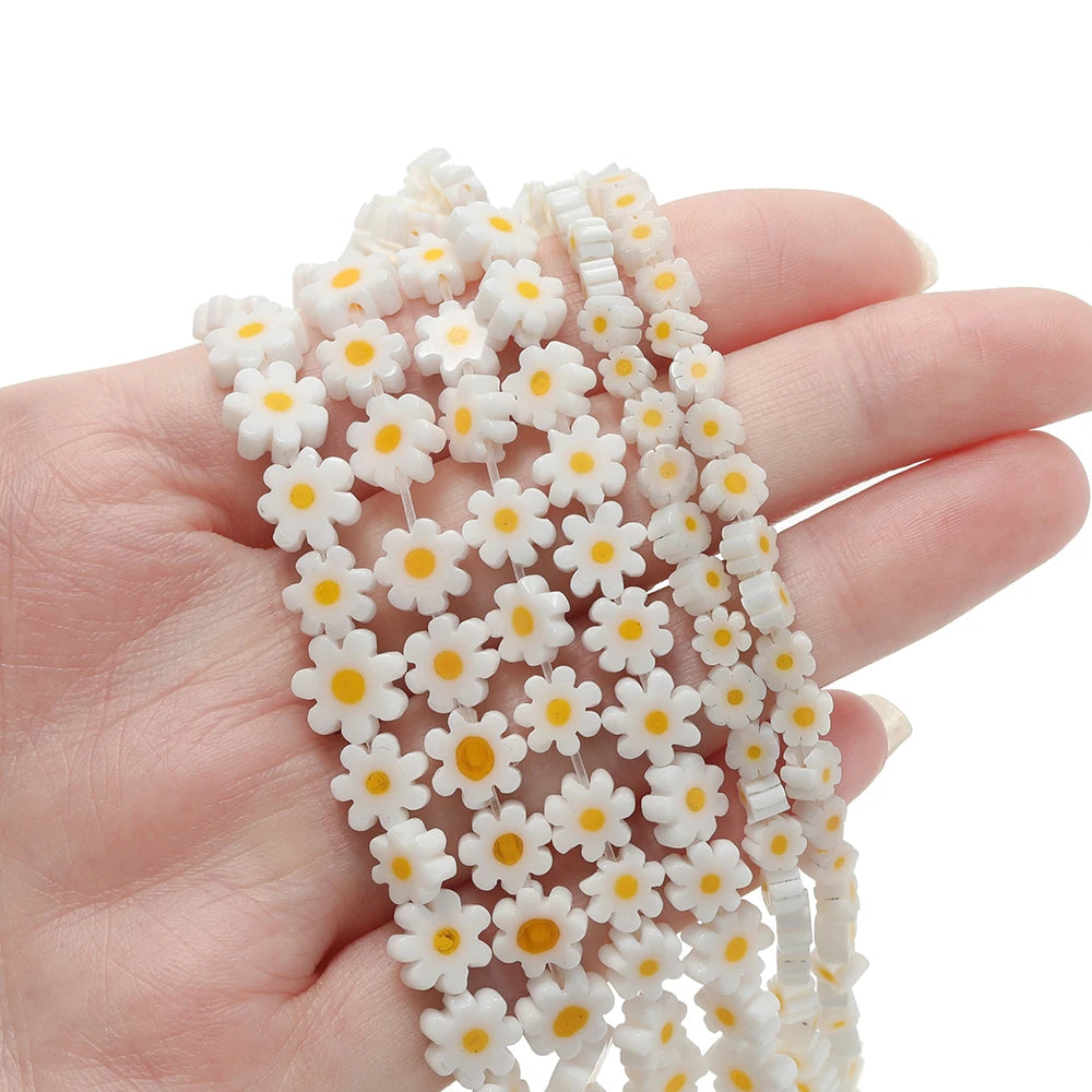 4-9mm Glass Daisy Spacer Beads