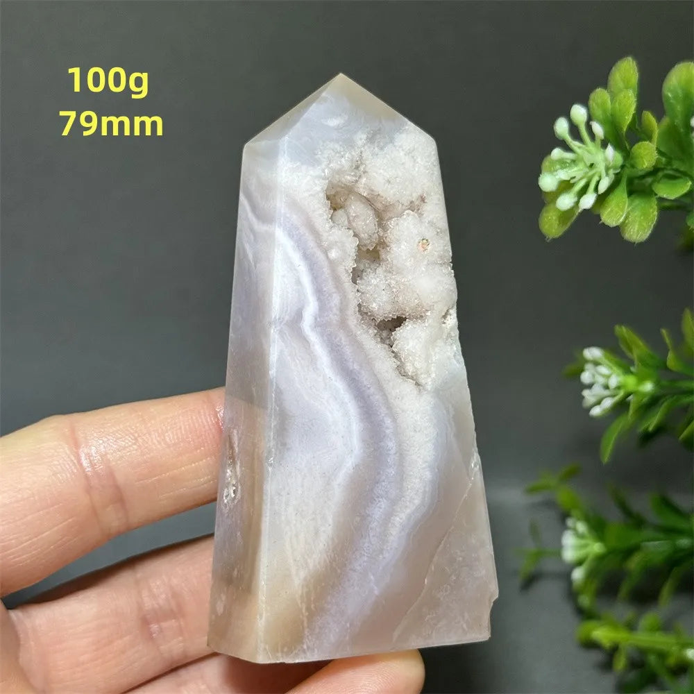 HQ Pink Amethyst Flower Agate Tower