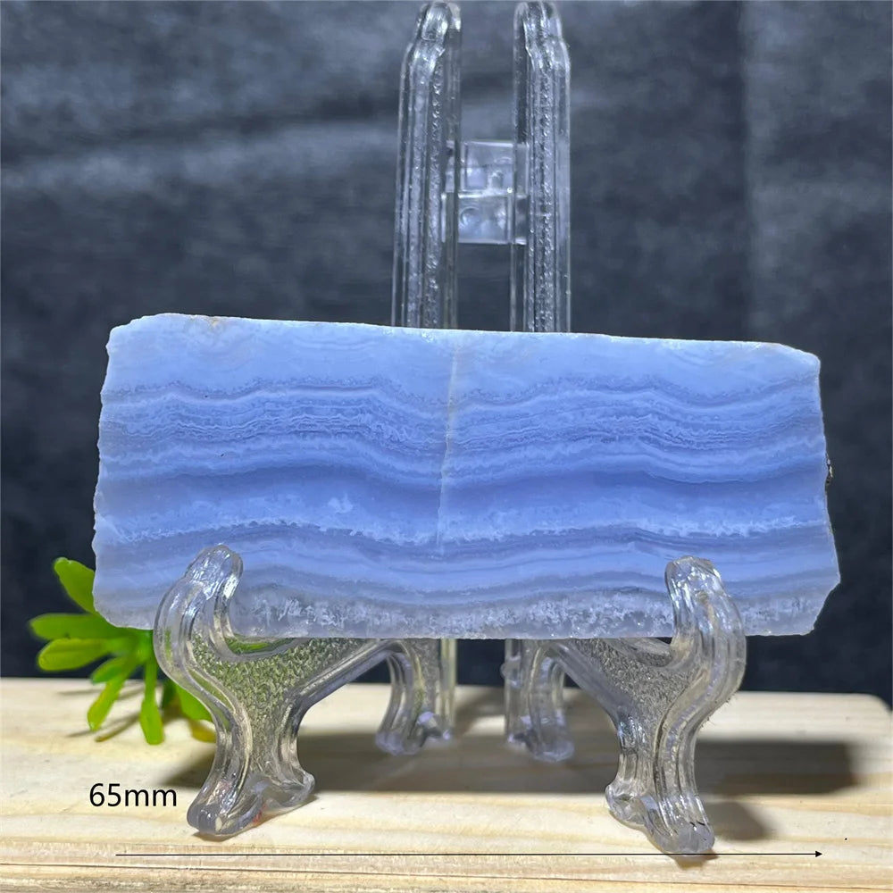 Natural Blue Lace Agate Slab (With Stand)