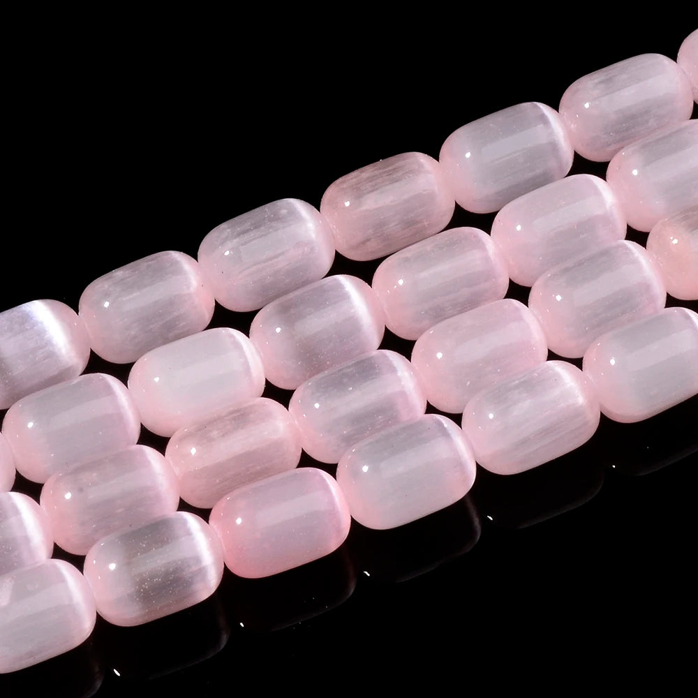 Natural Rainbow Selenite Cylinder Beads