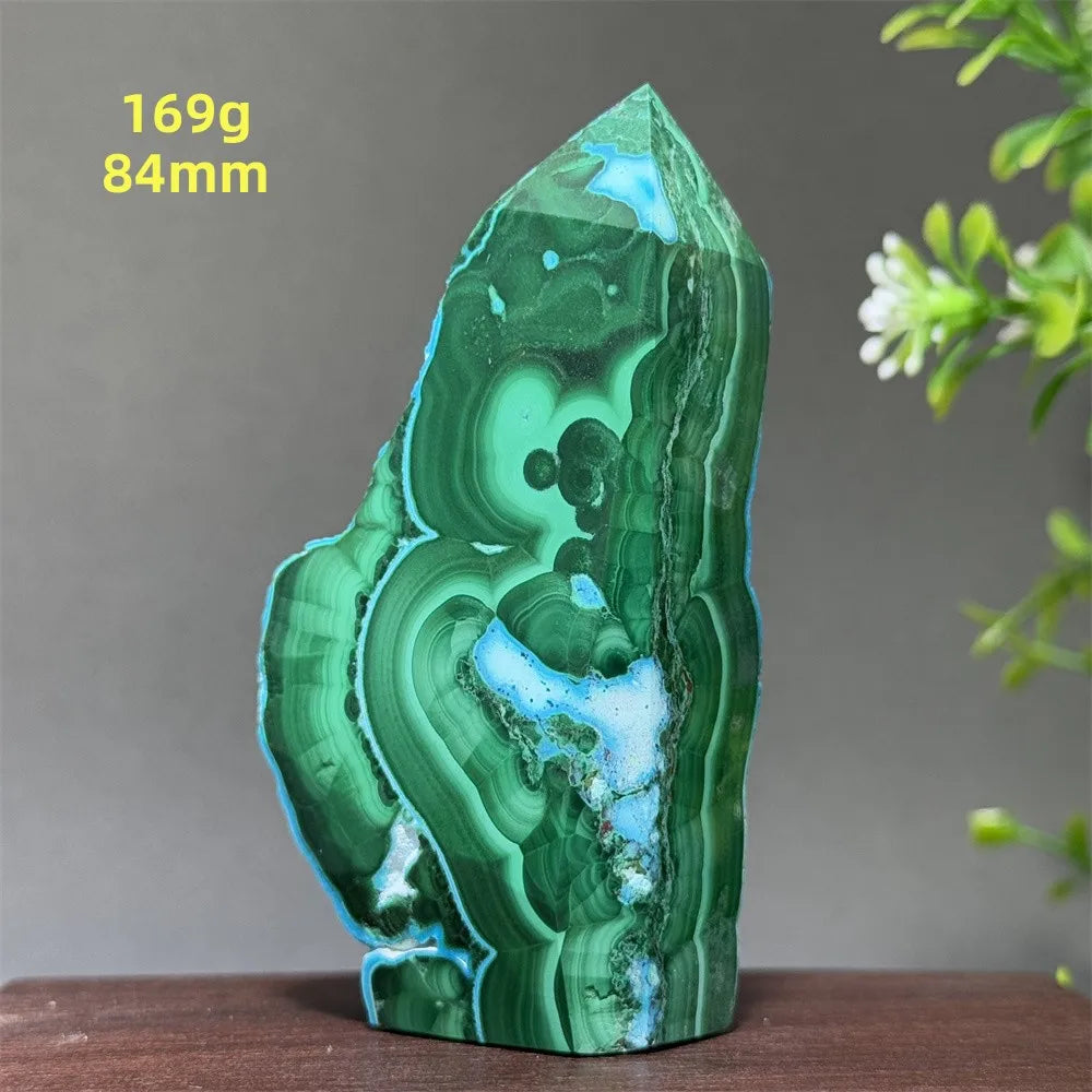 Tour de chrysocolle bleue naturelle, obélisque de forme libre, pierre brute, spécimen minéral, guérison Reiki, méditation, sorcellerie, décoration intérieure