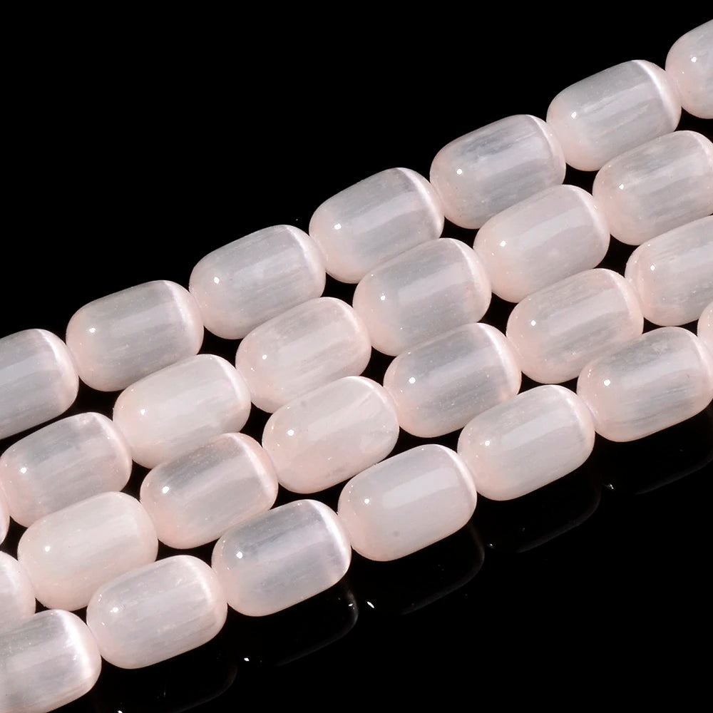 Natural Rainbow Selenite Cylinder Beads
