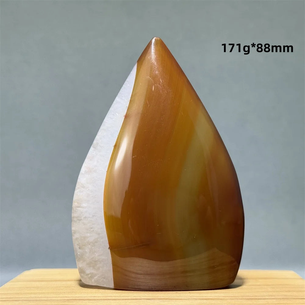Natural Caramel Carnelian Agate Freeform Torch