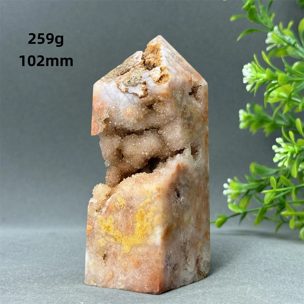 Natural Red Agate Cave Geode Obelisk