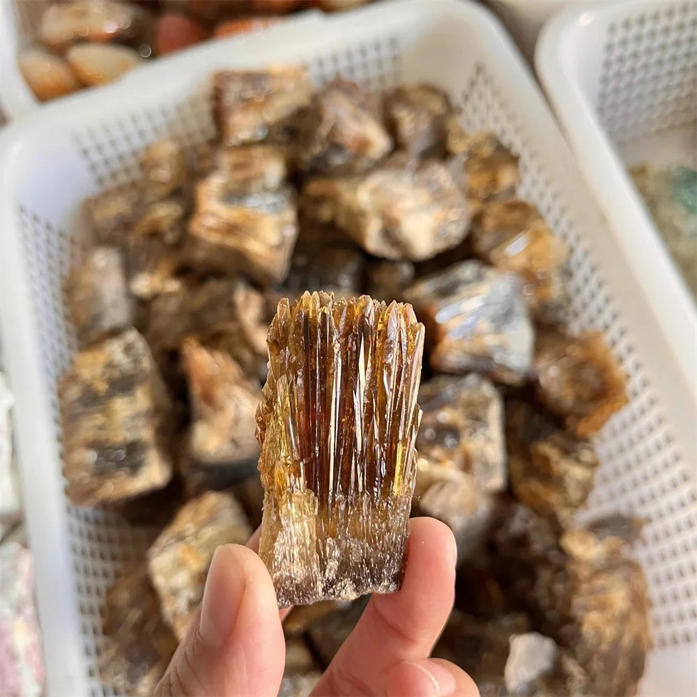 Amber Calcite Specimens