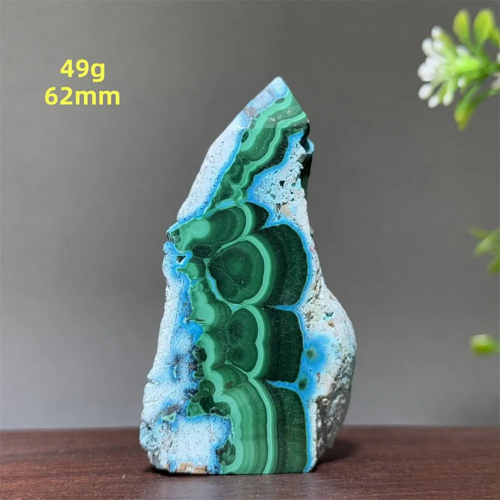Tour de chrysocolle bleue naturelle, obélisque de forme libre, pierre brute, spécimen minéral, guérison Reiki, méditation, sorcellerie, décoration intérieure