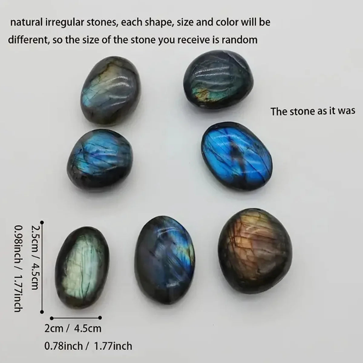 Pierres de paume en labradorite - Lot de deux