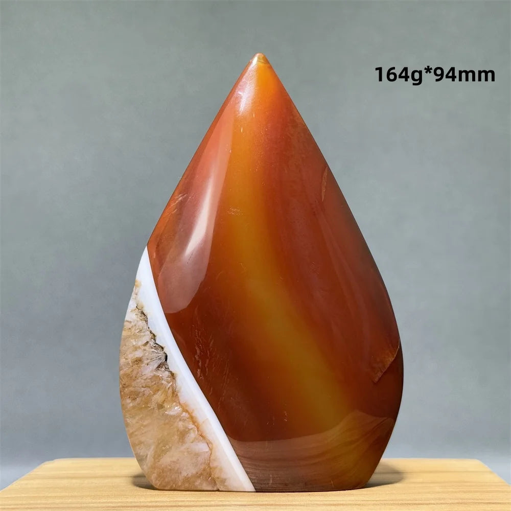 Natural Caramel Carnelian Agate Freeform Torch