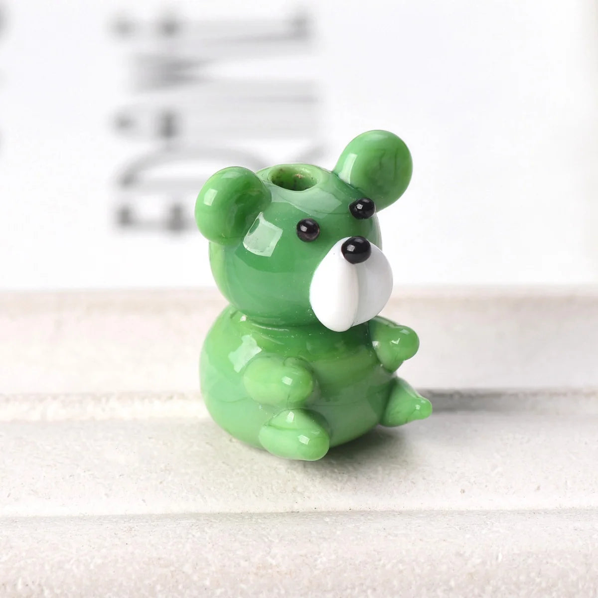 2pcs Bear Handmade Lampwork Glass Beads (15x20mm)