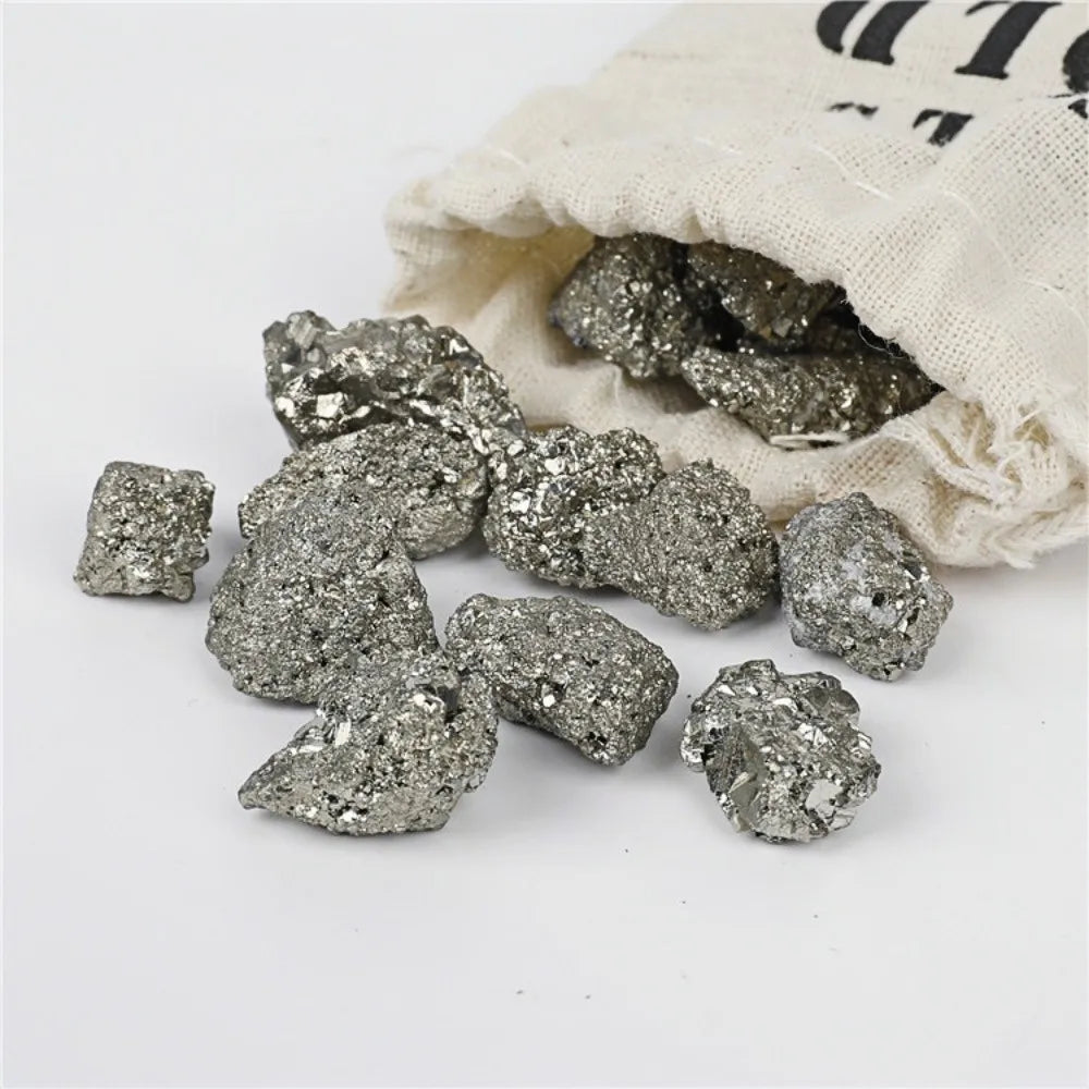 200 g de pyrite naturelle, pierre brute, cristal, amas de roche, énergie minérale, décoration de la maison, collection d'échantillons de décoration minérale