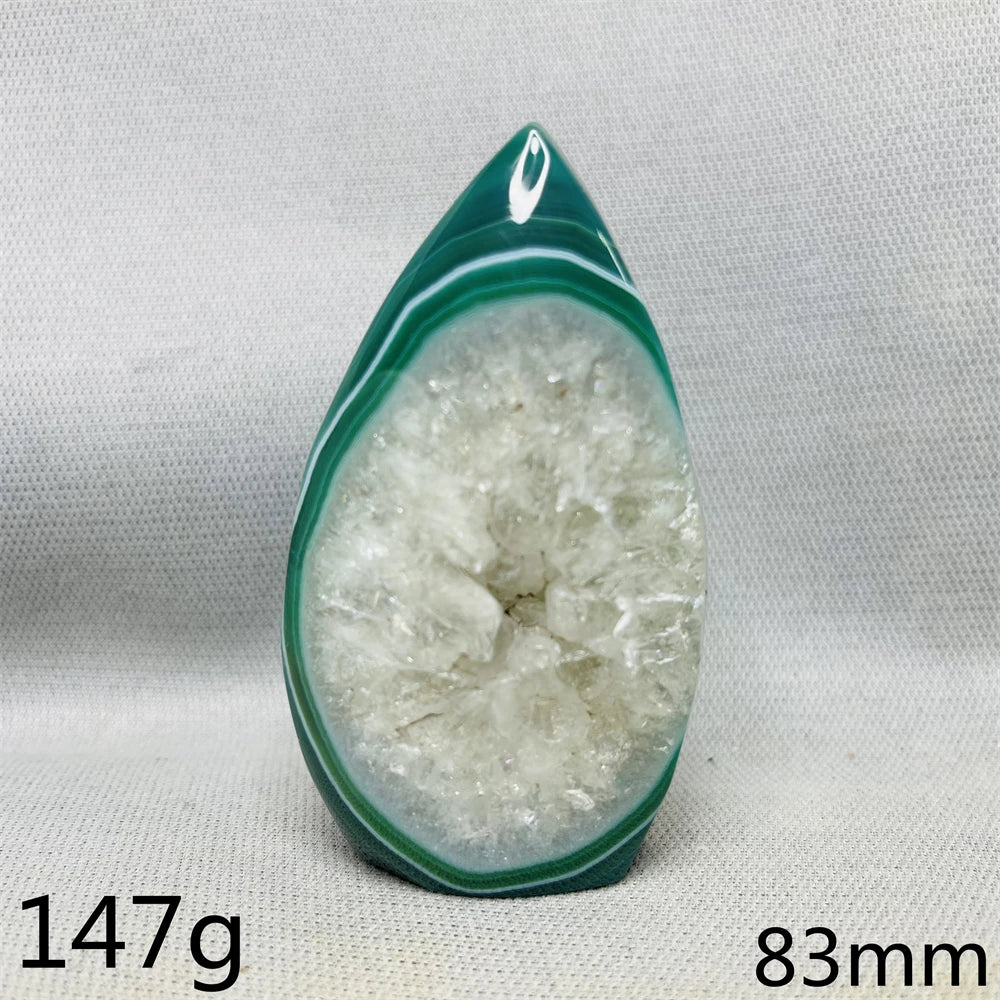 Green Cherry Blossom Agate Free Form Teardrop