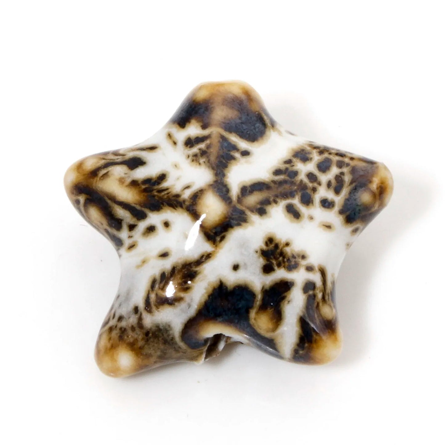 10 PCs Ceramic Starfish Beads (22mm x 19mm)