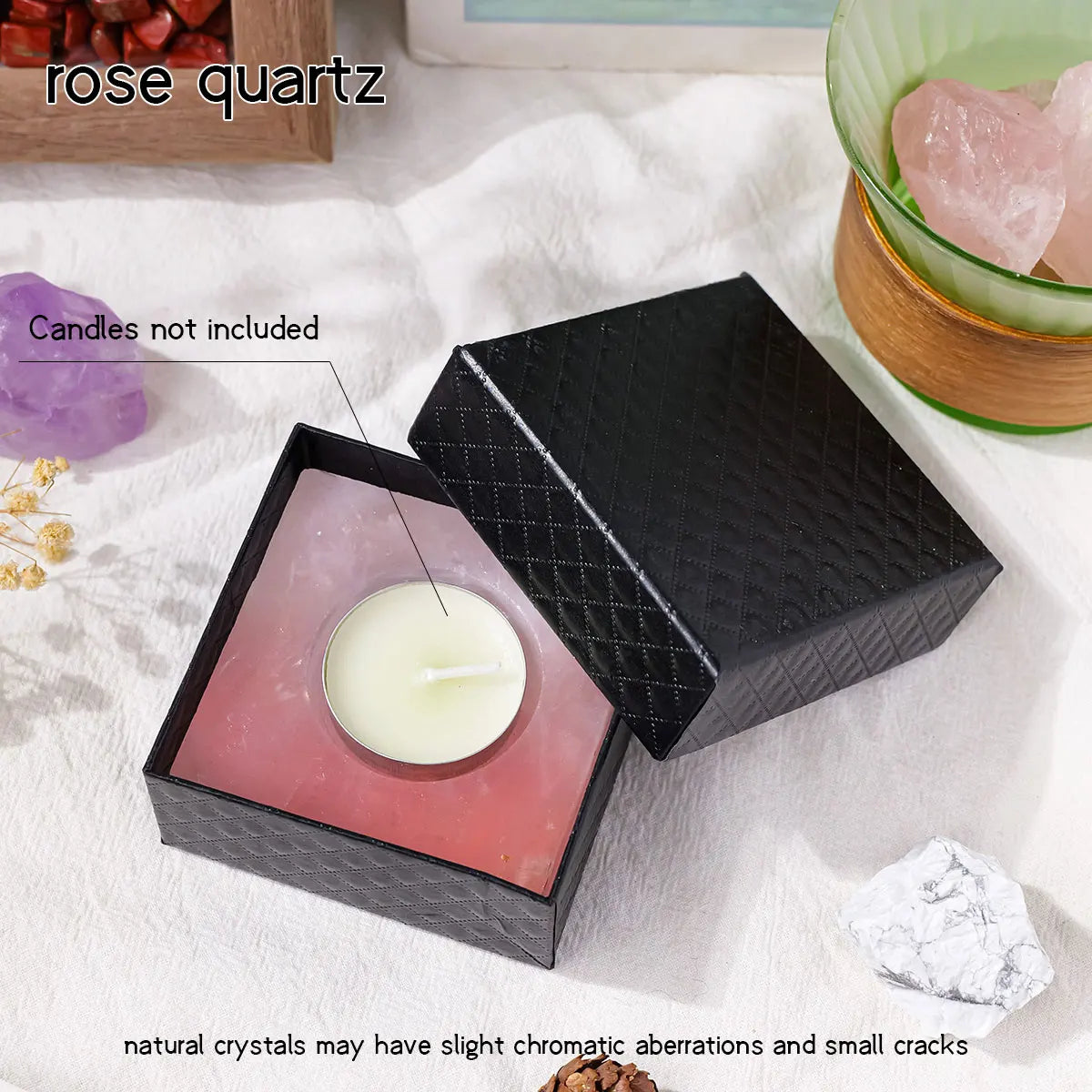 Raw Stone Square Tealight Holder