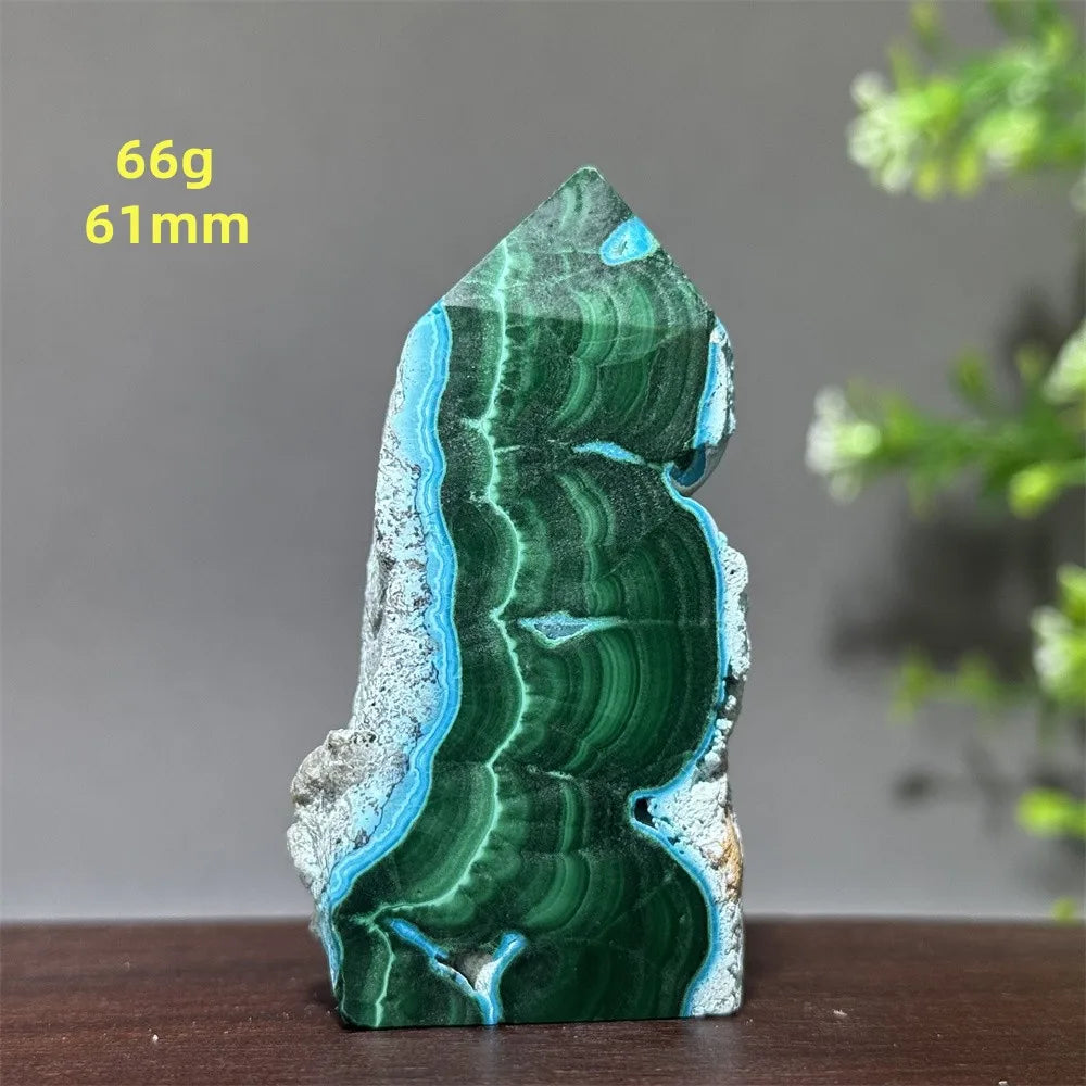 Tour de chrysocolle bleue naturelle, obélisque de forme libre, pierre brute, spécimen minéral, guérison Reiki, méditation, sorcellerie, décoration intérieure