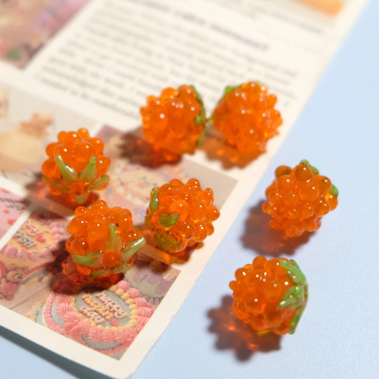 Artisan Made Glass Berry Focal Beads