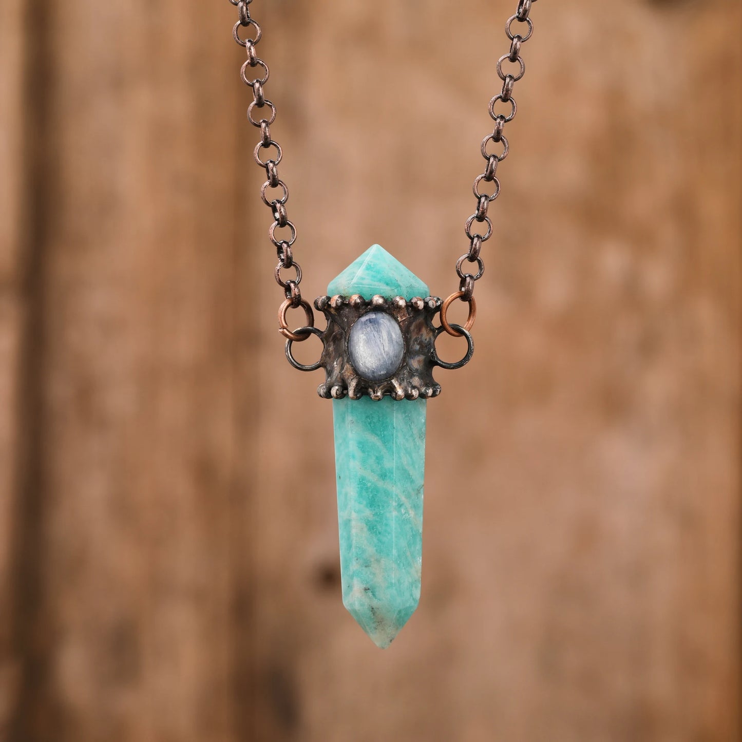 Bronze Gemstone Point Pendant