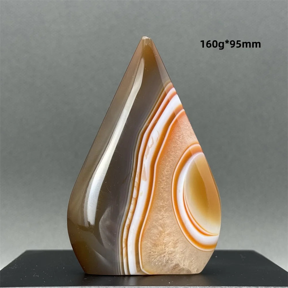 Natural Caramel Carnelian Agate Freeform Torch