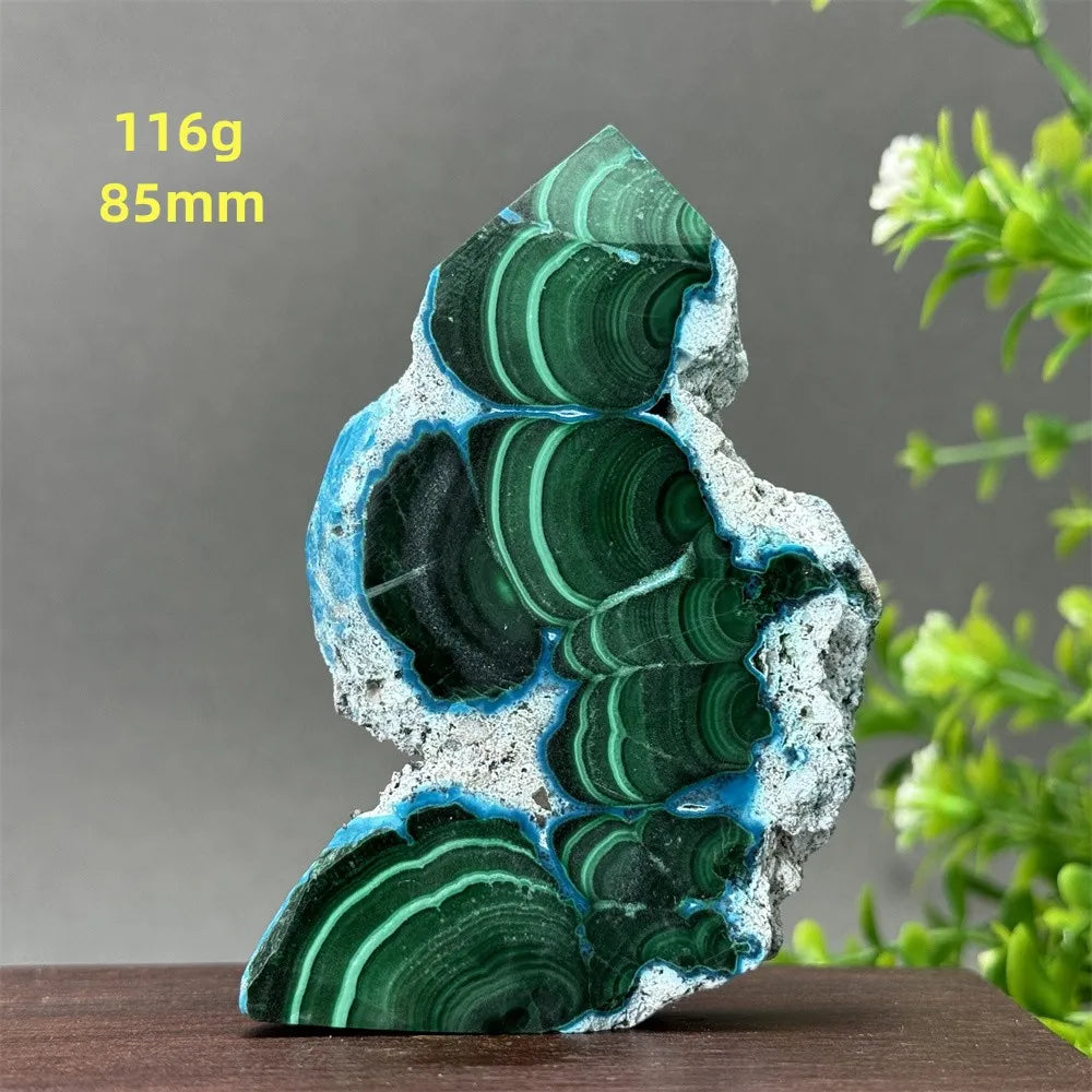 Tour de chrysocolle bleue naturelle, obélisque de forme libre, pierre brute, spécimen minéral, guérison Reiki, méditation, sorcellerie, décoration intérieure