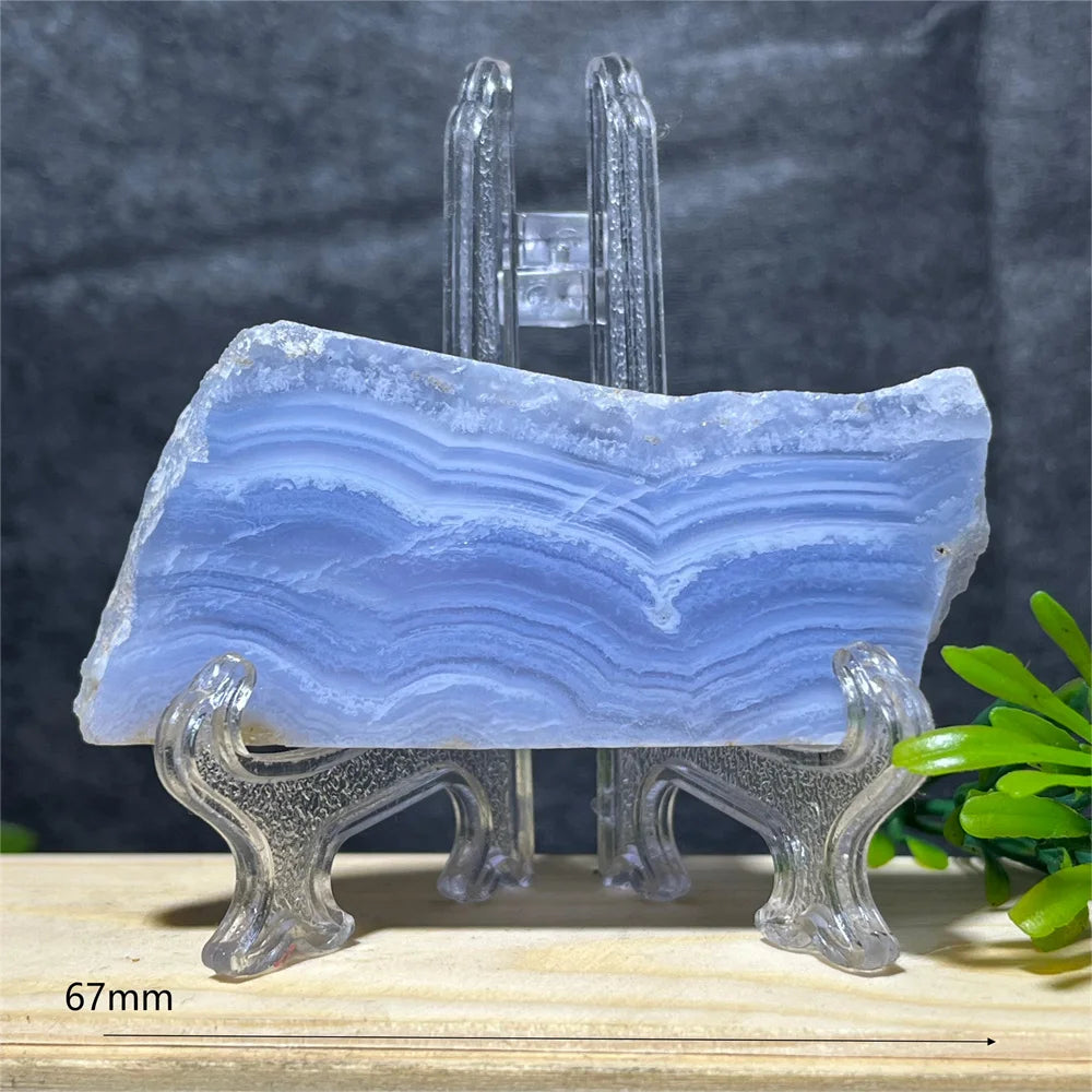 Natural Blue Lace Agate Slab (With Stand)